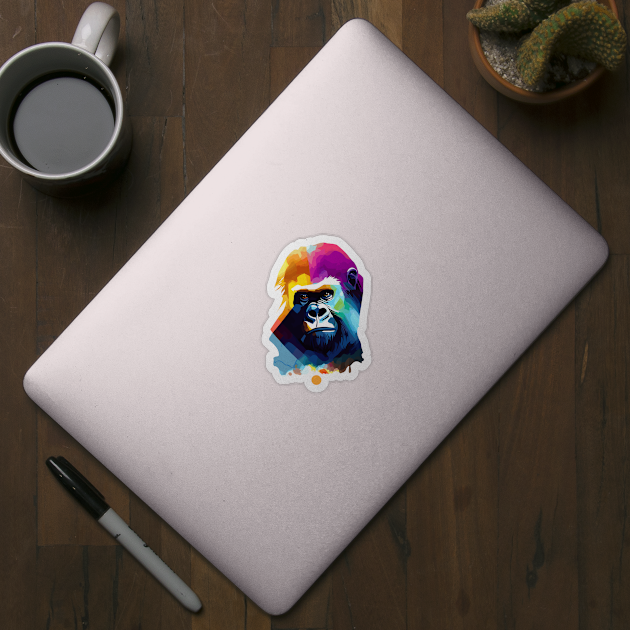 Gorilla Ape Wild Nature Animal Colors by Cubebox